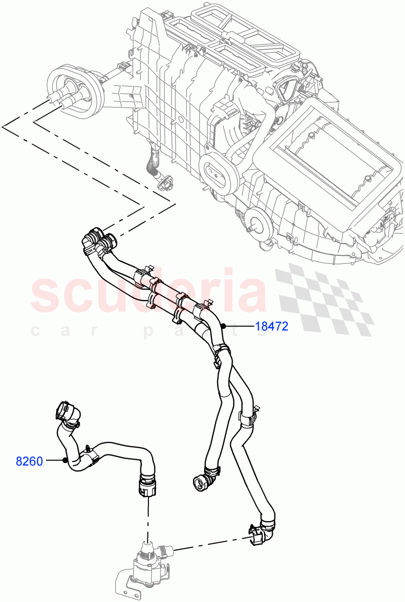 Heater Hoses(2.0L AJ21D4 Diesel Mid,With Ptc Heater,Less Heater)((V)FROMMA000001) of Land Rover Land Rover Range Rover Velar (2017+) [3.0 I6 Turbo Petrol AJ20P6]