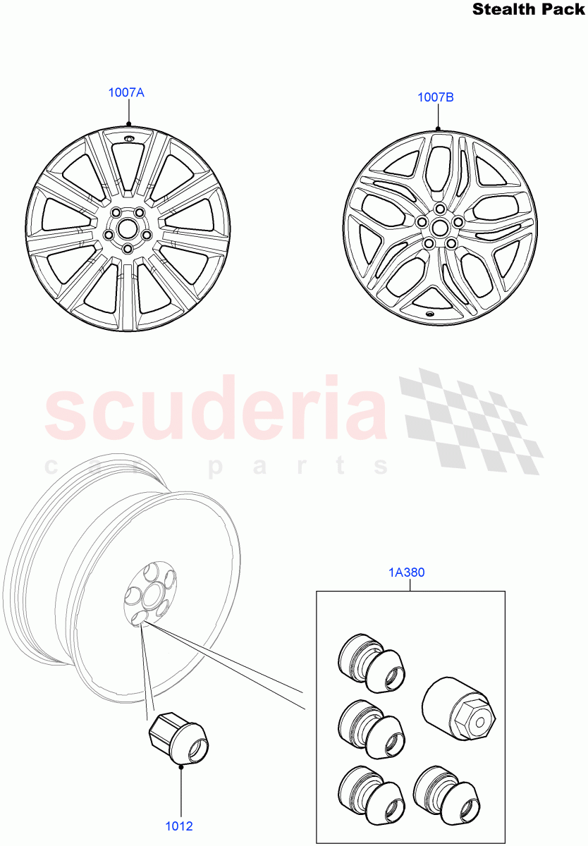 Wheels(Tow Eye Cover - Satin Black,Stealth Pack)((V)FROMFA000001,(V)TOHA999999) of Land Rover Land Rover Range Rover Sport (2014+) [3.0 DOHC GDI SC V6 Petrol]