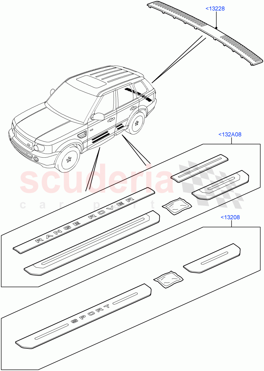 Door Sill Protection (Accessory) ((V) TO9A999999) of Land Rover Land Rover Range Rover Sport (2005-2009) [4.2 Petrol V8 Supercharged]