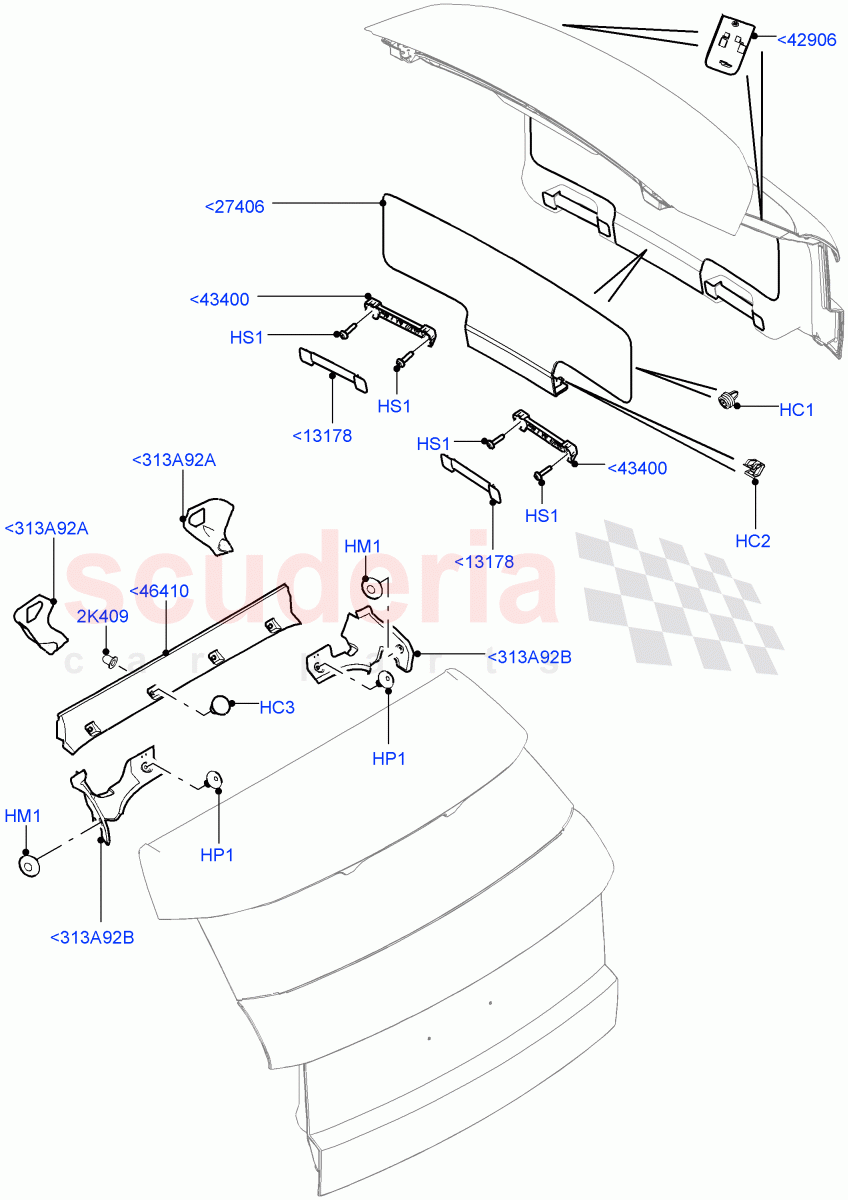Back Door/Tailgate Trim Panels (Changsu (China)) ((V) FROMEG000001) of Land Rover Land Rover Range Rover Evoque (2012-2018) [2.0 Turbo Petrol AJ200P]