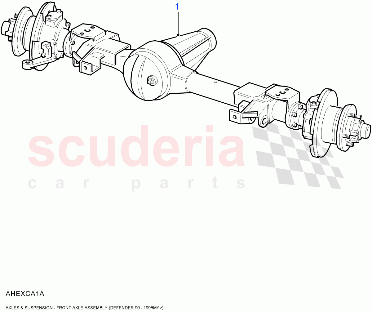 Front Axle Assembly (130" Wheelbase) ((V) FROM7A000001) of Land Rover Land Rover Defender (2007-2016)
