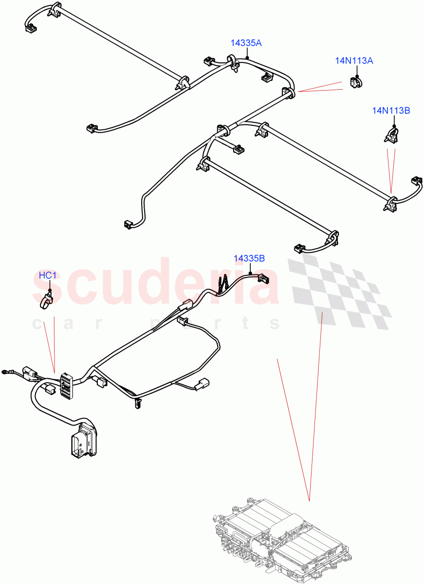 Hybrid Electrical Modules (Traction Battery Internal Wiring) (Changsu (China), Electric Engine Battery-PHEV) ((V) FROMMG575835) of Land Rover Land Rover Range Rover Evoque (2019+) [2.0 Turbo Diesel AJ21D4]