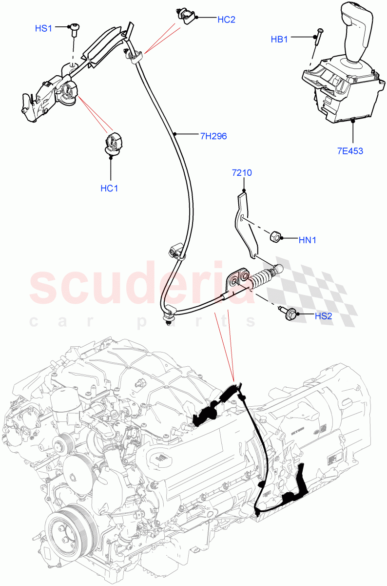 Gear Change-Automatic Transmission (3.0L DOHC GDI SC V6 PETROL, 8 Speed Auto Trans ZF 8HP45) ((V) FROMHA000001) of Land Rover Land Rover Range Rover Sport (2014+) [5.0 OHC SGDI SC V8 Petrol]