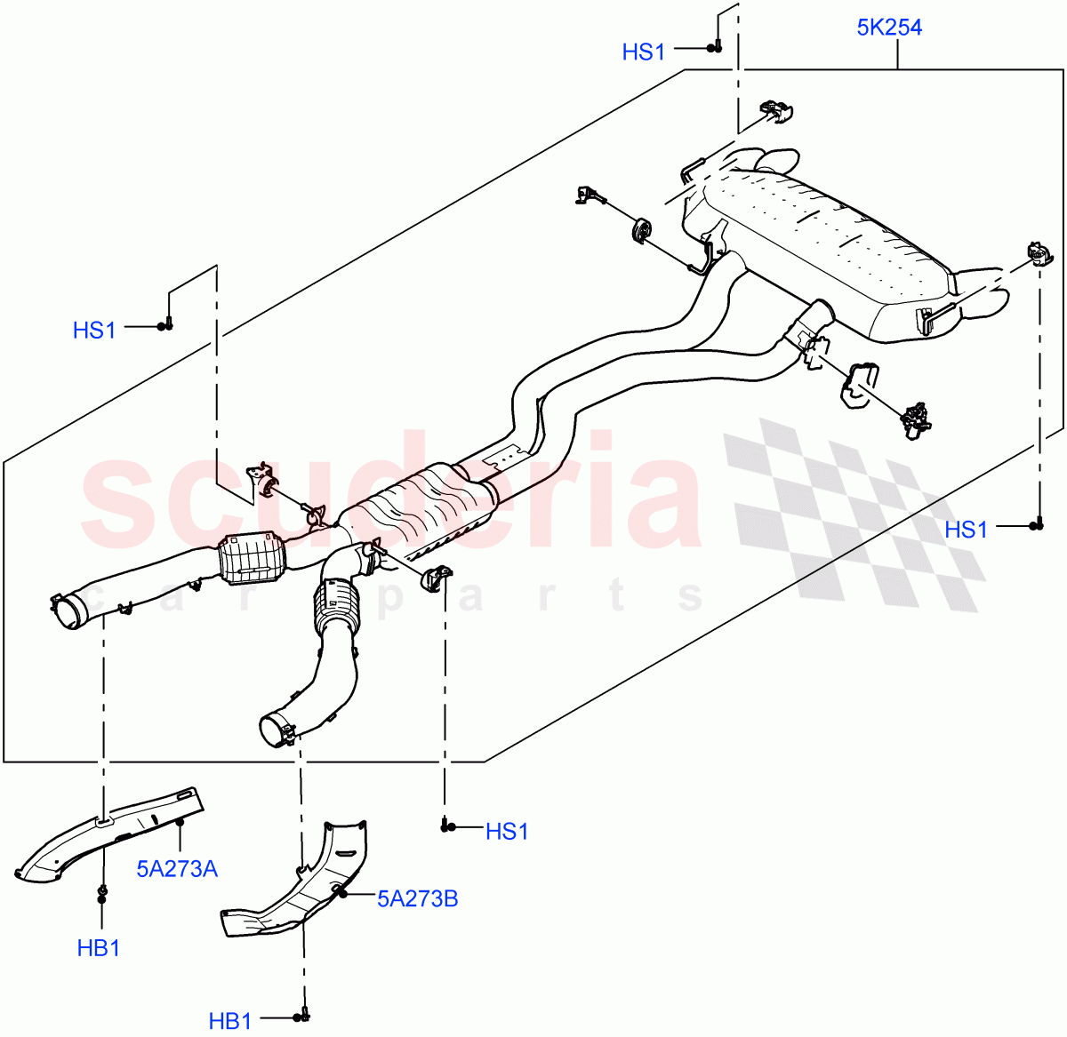 Rear Exhaust System (4.4 V8 Turbo Petrol (NC10)) of Land Rover Land Rover Range Rover (2022+) [4.4 V8 Turbo Petrol NC10]