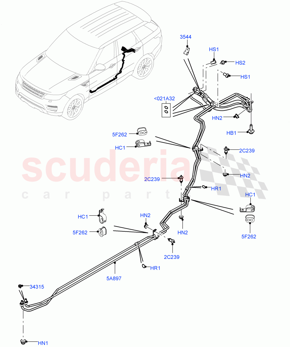 Active Anti-Roll Bar System(ARC Pipes, Rear)(With ACE Suspension)((V)TOJA999999) of Land Rover Land Rover Range Rover Sport (2014+) [3.0 I6 Turbo Diesel AJ20D6]