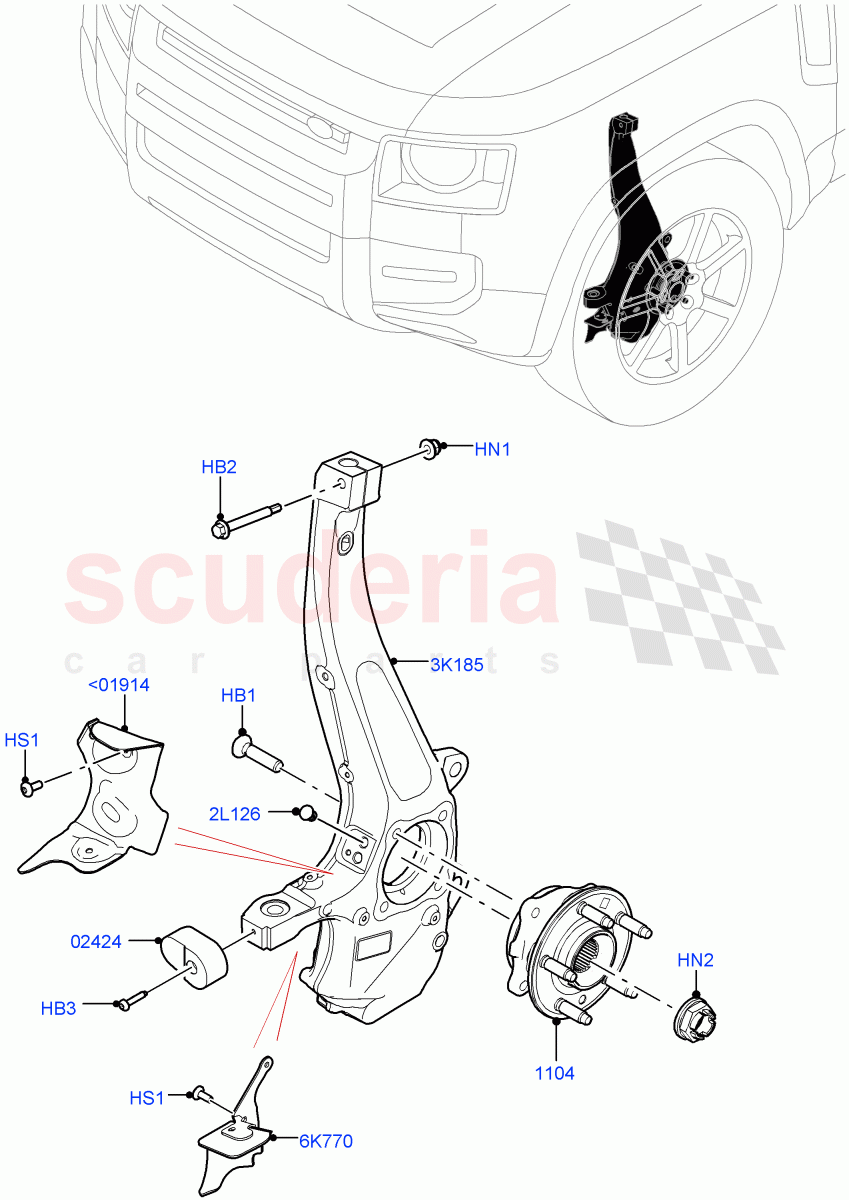 Front Knuckle And Hub((V)FROMM2000001) of Land Rover Land Rover Defender (2020+) [2.0 Turbo Diesel]