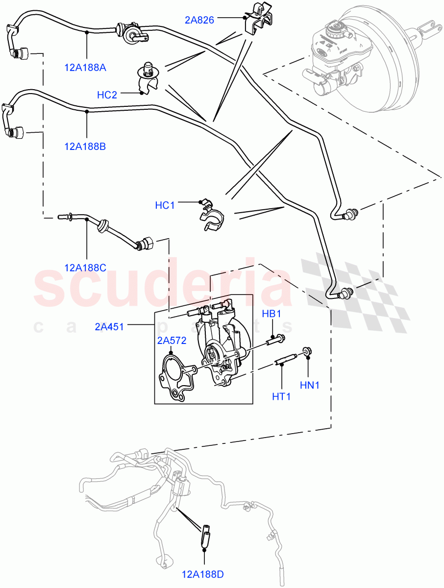 Vacuum Control And Air Injection (Vacuum Pump And Hoses) (3.0L 24V DOHC V6 TC Diesel, 8 Speed Auto Trans ZF 8HP70 4WD, LHD, 3.0 V6 D Gen2 Twin Turbo, 3.0 V6 D Gen2 Mono Turbo, 3.0L 24V V6 Turbo Diesel Std Flow) ((V) TOGA999999) of Land Rover Land Rover Range Rover (2012-2021) [3.0 Diesel 24V DOHC TC]