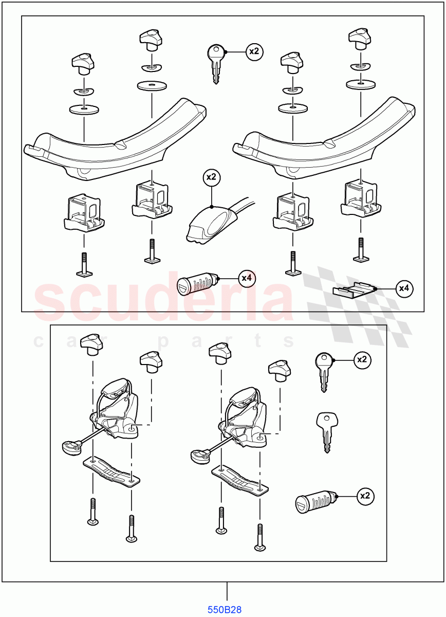 Accessory Roof Rack Mounting Kits(Canoe Carrier)((V)FROMAA000001) of Land Rover Land Rover Discovery 4 (2010-2016) [4.0 Petrol V6]