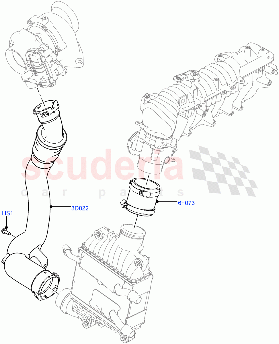 Intercooler/Air Ducts And Hoses (Solihull Plant Build) (2.0L I4 DSL MID DOHC AJ200) ((V) FROMHA000001) of Land Rover Land Rover Discovery 5 (2017+) [2.0 Turbo Diesel]