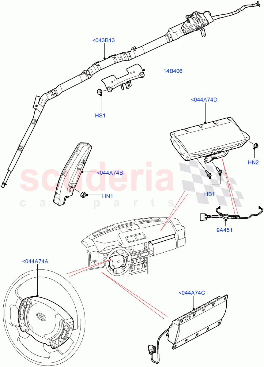 Airbag System (Airbag Modules) (Less Armoured) ((V) FROMAA000001) of Land Rover Land Rover Range Rover (2010-2012) [5.0 OHC SGDI SC V8 Petrol]