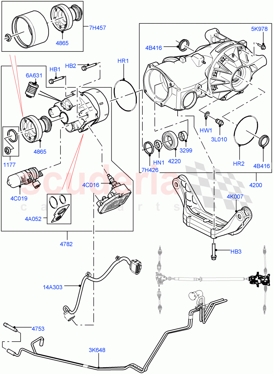Rear Axle (Halewood (UK), Efficient Driveline) ((V) FROMEH000001, (V) TOFH999999) of Land Rover Land Rover Range Rover Evoque (2012-2018) [2.2 Single Turbo Diesel]