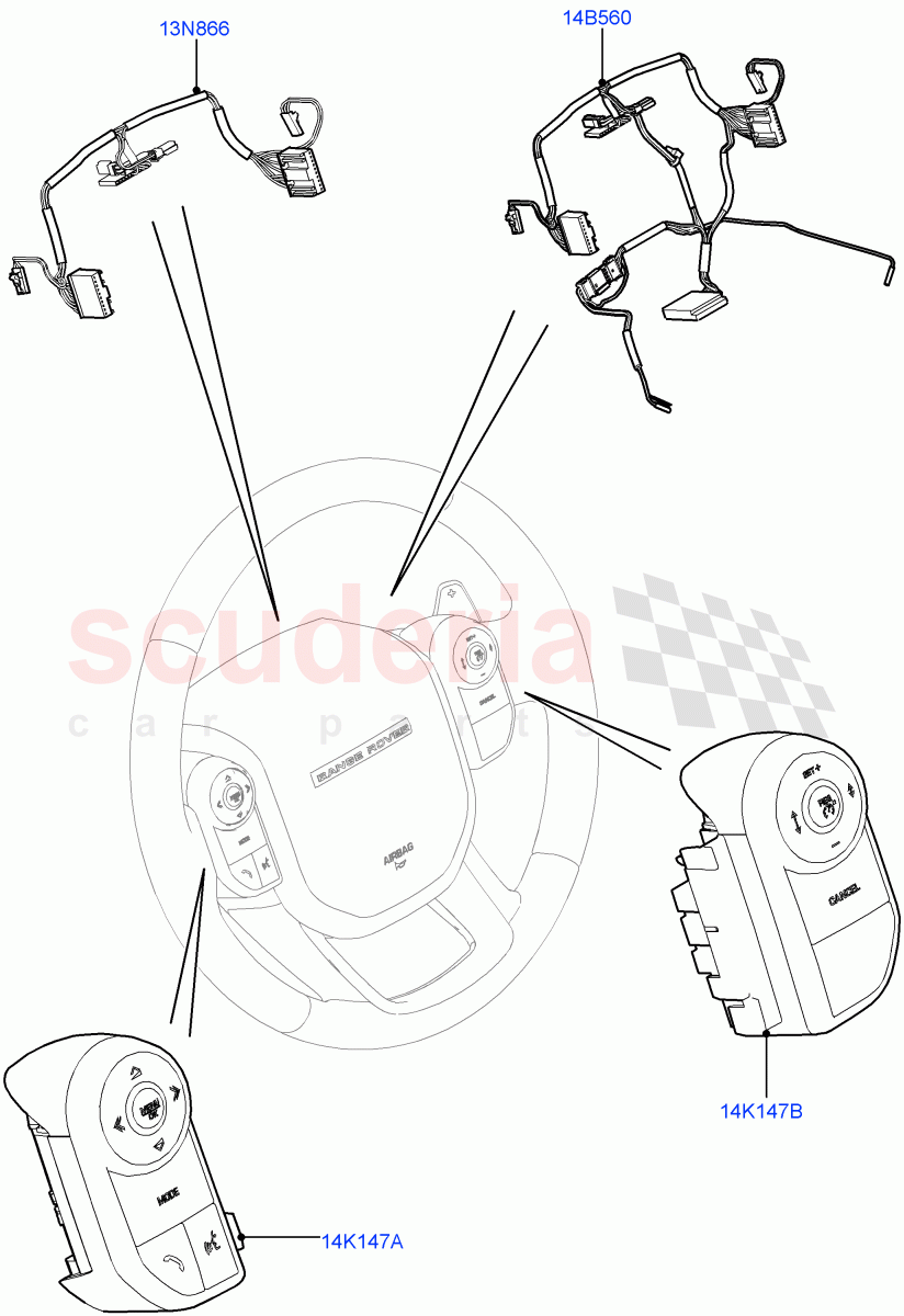 Switches(Steering Wheel) of Land Rover Land Rover Range Rover Sport (2014+) [2.0 Turbo Petrol AJ200P]