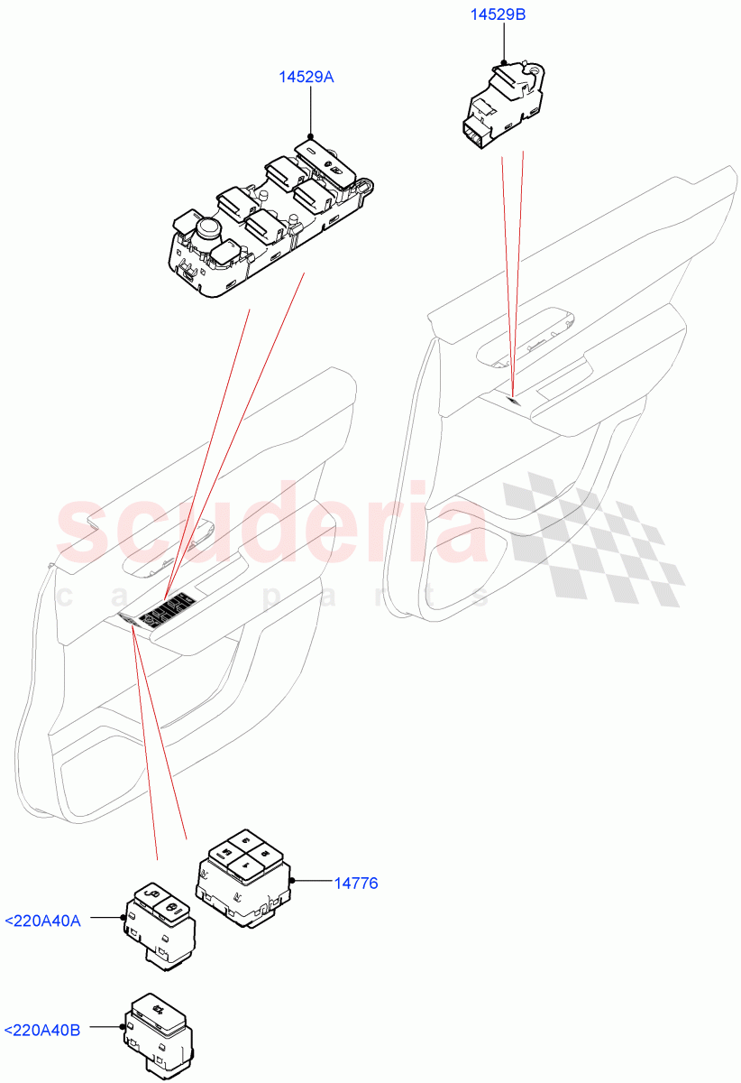 Switches(Front And Rear Doors) of Land Rover Land Rover Range Rover Velar (2017+) [5.0 OHC SGDI SC V8 Petrol]