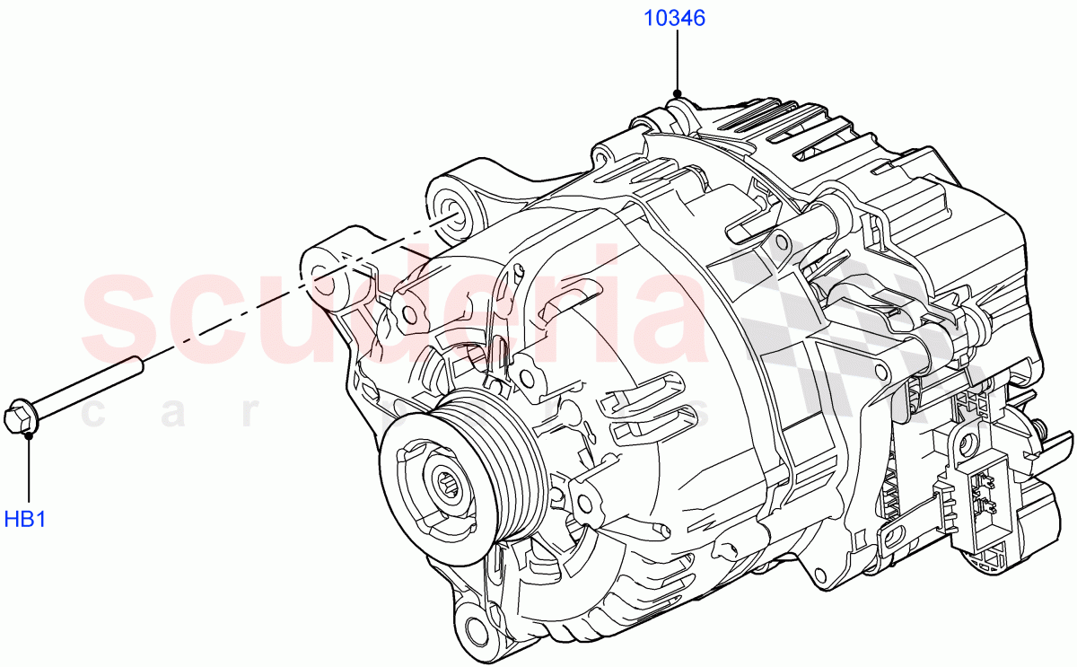 Alternator And Mountings (Electric Engine Battery-MHEV) ((V) FROMMA000001) of Land Rover Land Rover Range Rover Velar (2017+) [3.0 I6 Turbo Petrol AJ20P6]