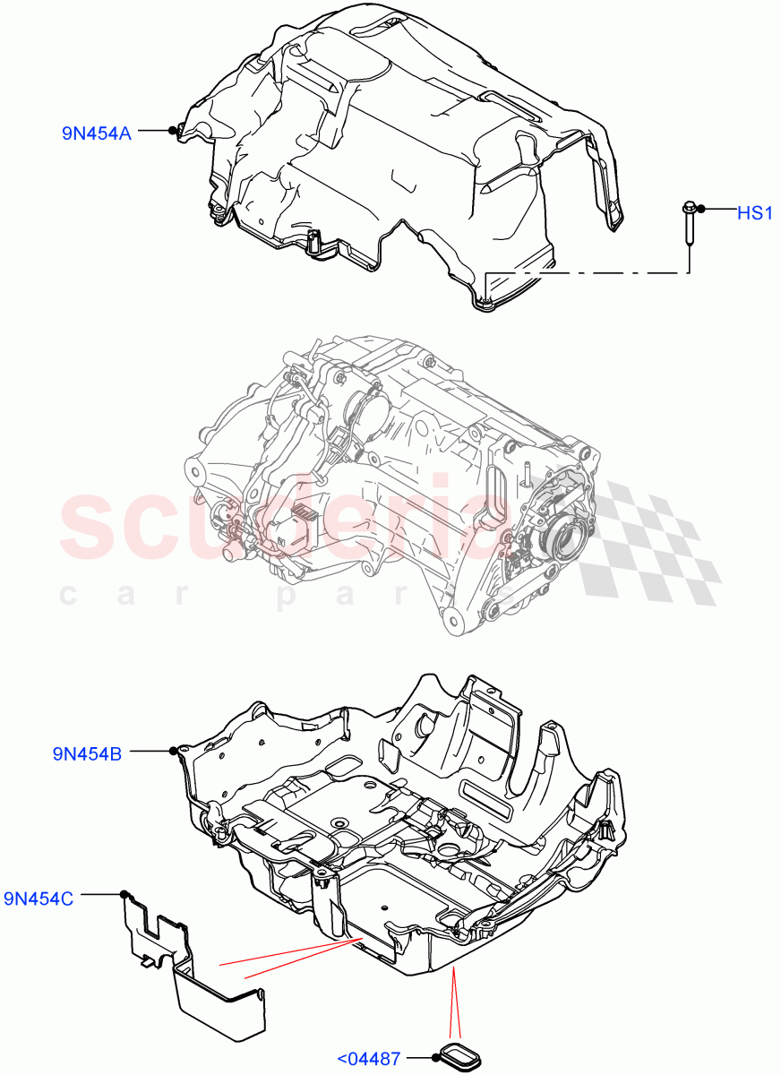 Rear Electric Drive Unit(Heatshields)(1.5L AJ20P3 Petrol High PHEV,Halewood (UK),All Wheel Drive)((V)FROMLH000001) of Land Rover Land Rover Range Rover Evoque (2019+) [2.0 Turbo Petrol AJ200P]