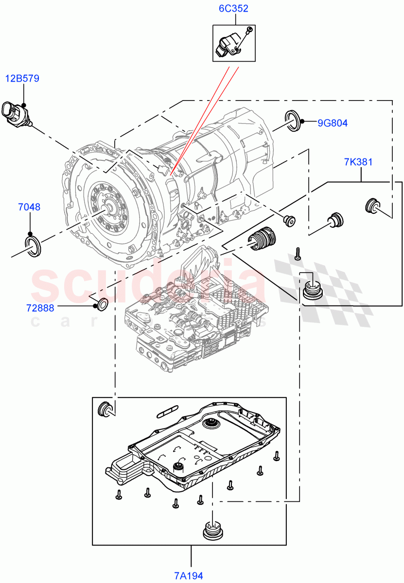 Transmission External Components(8HP Gen3 Hybrid Trans)((V)FROMJA000001) of Land Rover Land Rover Range Rover Velar (2017+) [3.0 I6 Turbo Petrol AJ20P6]