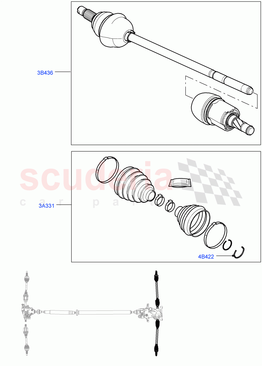 Drive Shaft - Rear Axle Drive (6 Speed Manual Trans M66 - AWD, Itatiaia (Brazil), 6 Speed Auto AWF21 AWD, 9 Speed Auto AWD) ((V) FROMGT000001) of Land Rover Land Rover Range Rover Evoque (2012-2018) [2.2 Single Turbo Diesel]