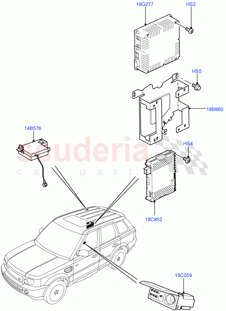 Family Entertainment System (Main) ((V) TO9A999999) of Land Rover Land Rover Range Rover Sport (2005-2009) [2.7 Diesel V6]