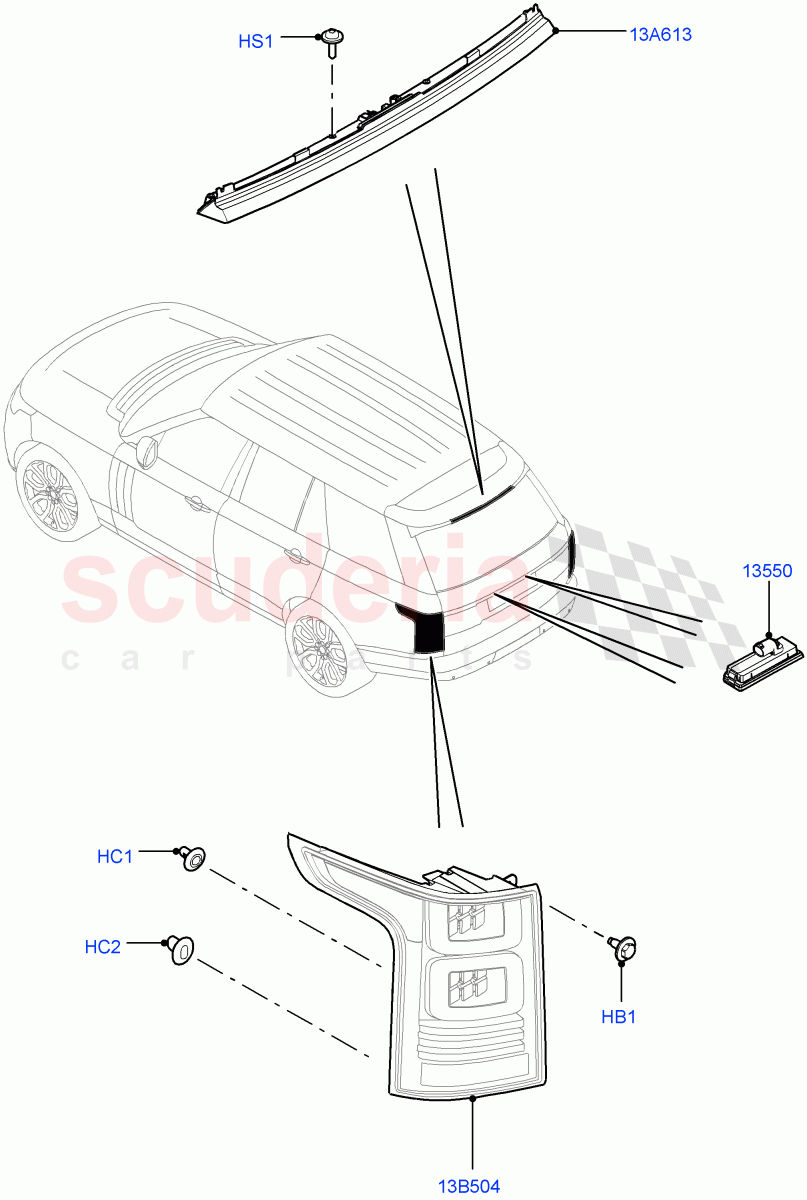 Rear Lamps of Land Rover Land Rover Range Rover (2012-2021) [2.0 Turbo Petrol GTDI]
