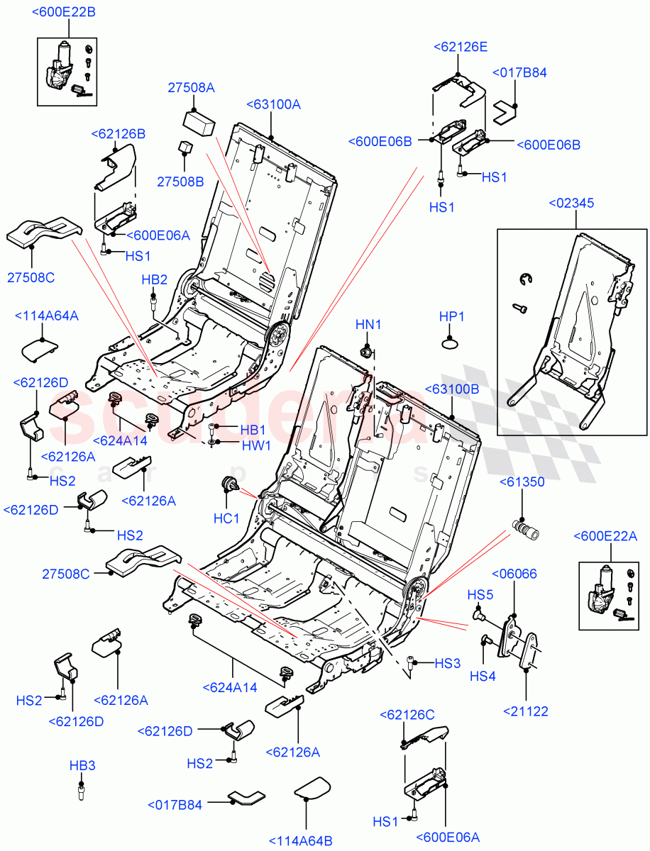 Rear Seat Base of Land Rover Land Rover Range Rover Sport (2014+) [3.0 DOHC GDI SC V6 Petrol]