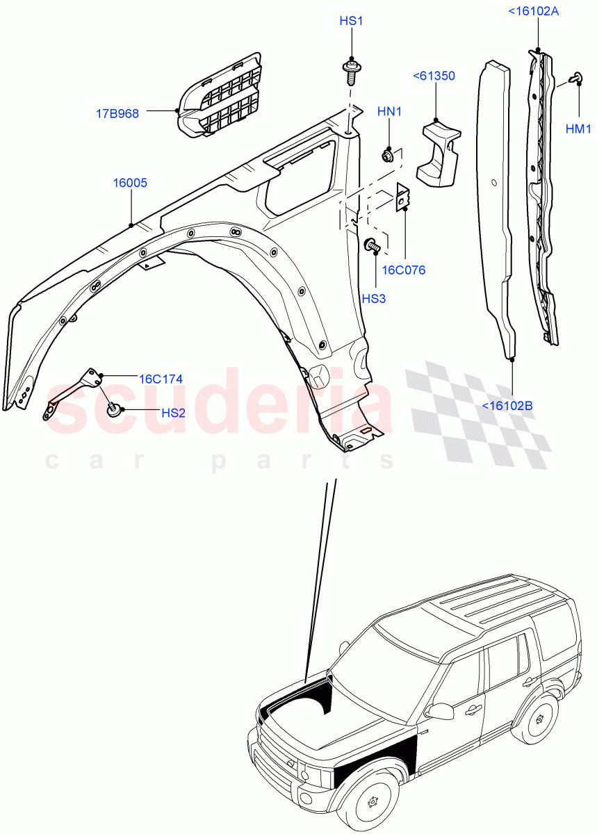 Dash Panel And Front Fenders ((V) FROMAA000001) of Land Rover Land Rover Discovery 4 (2010-2016) [3.0 Diesel 24V DOHC TC]