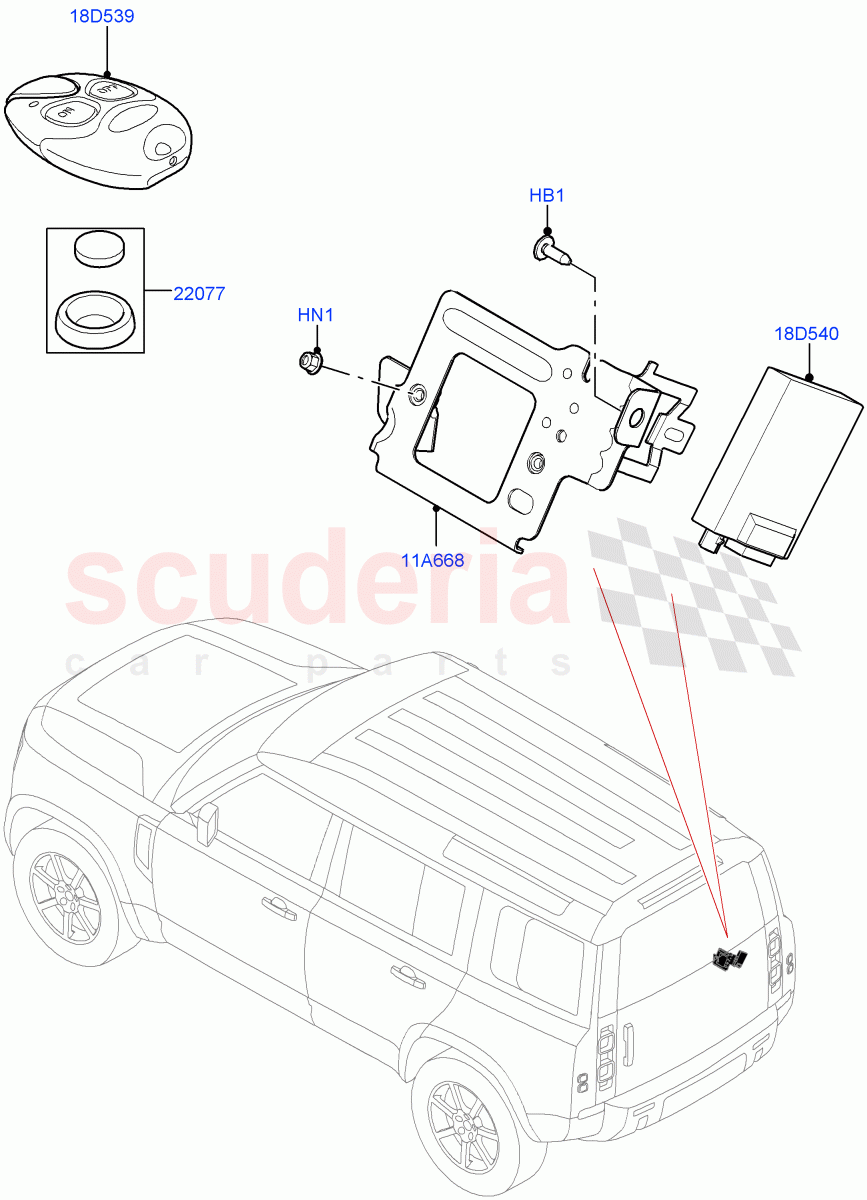 Auxiliary Fuel Fired Pre-Heater (Remote Control) (Fuel Heater W/Pk Heat With Remote) of Land Rover Land Rover Defender (2020+) [2.0 Turbo Diesel]