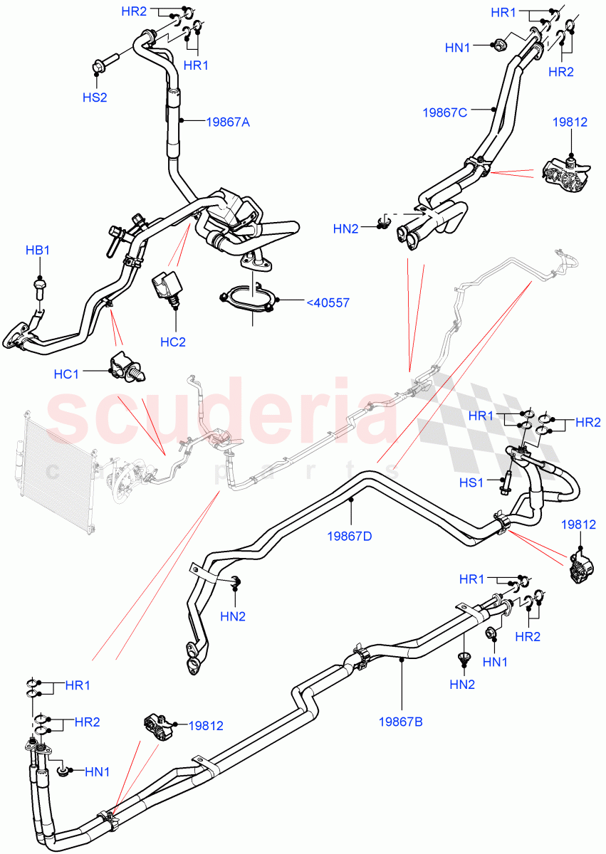 Air Conditioning Condensr/Compressr (Front / Rear, Nitra Plant Build) (Premium Air Conditioning-Front/Rear) ((V) FROMK2000001) of Land Rover Land Rover Discovery 5 (2017+) [3.0 I6 Turbo Petrol AJ20P6]