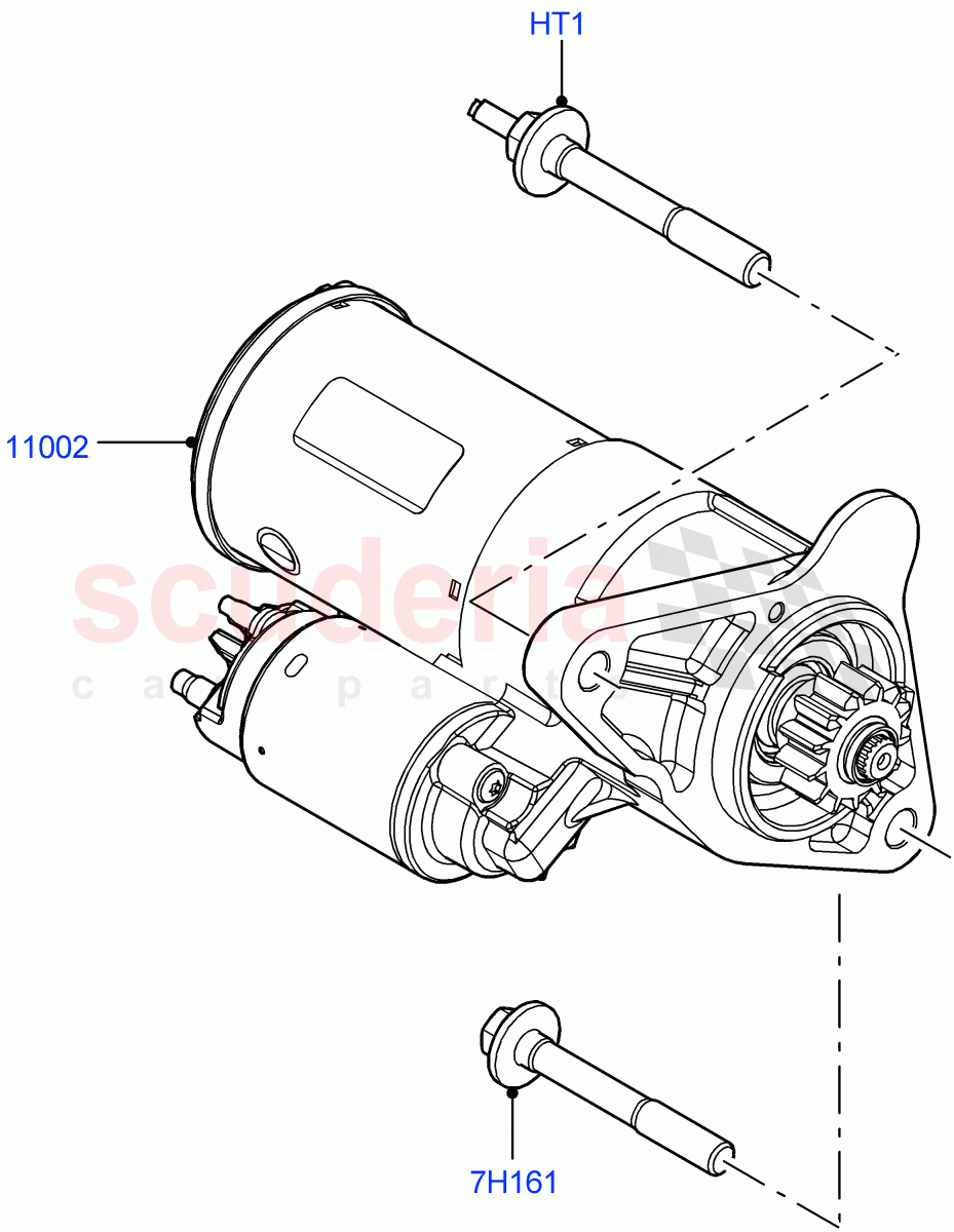 Starter Motor(2.0L AJ21D4 Diesel Mid,Halewood (UK))((V)FROMMH000001) of Land Rover Land Rover Discovery Sport (2015+) [2.0 Turbo Diesel AJ21D4]