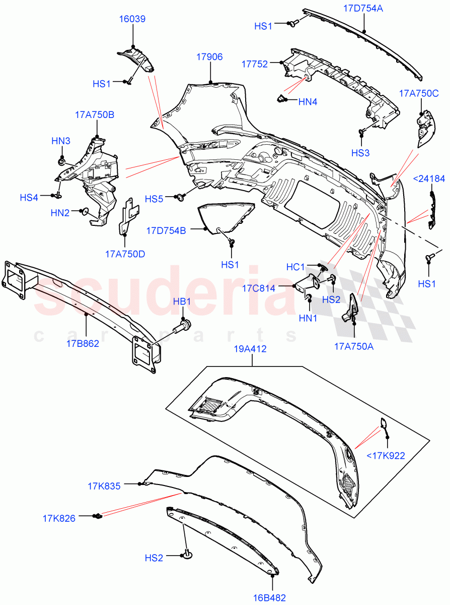 Rear Bumper (Changsu (China), Front Bumper - Painted Body Colour) of Land Rover Land Rover Range Rover Evoque (2019+) [2.0 Turbo Diesel]