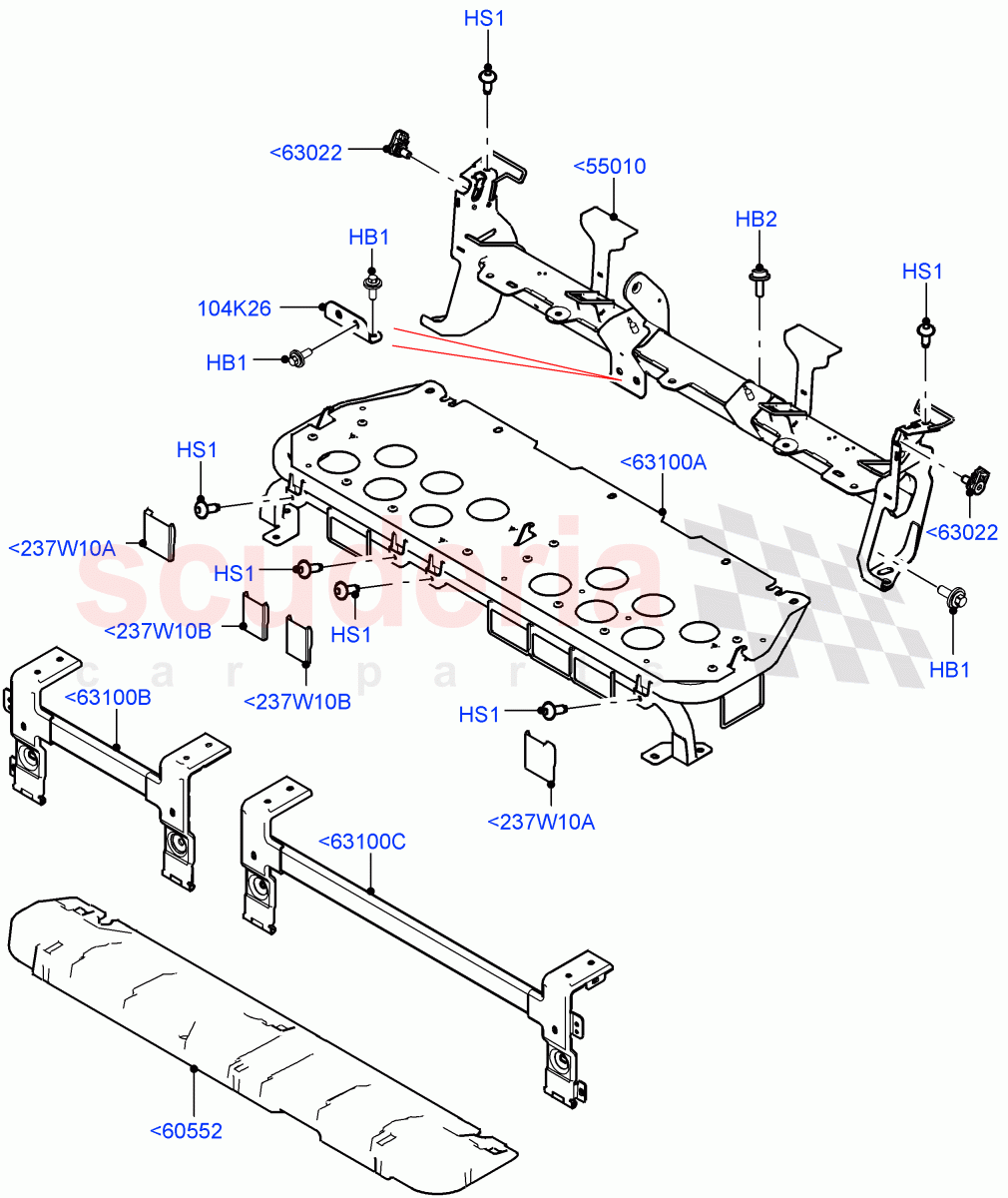 Rear Seat Base (With 40/20/40 Split Fold Rear Seat) of Land Rover Land Rover Defender (2020+) [3.0 I6 Turbo Diesel AJ20D6]