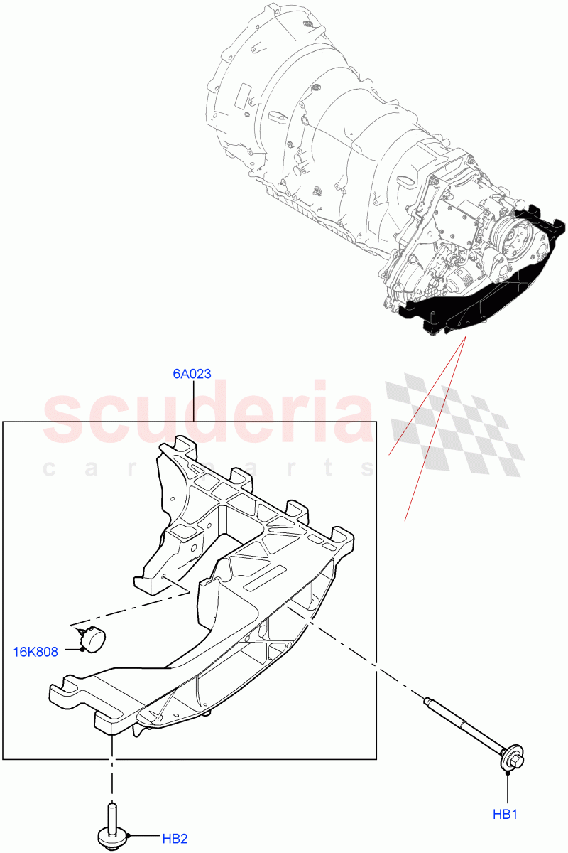 Transmission Mounting (3.0L AJ20P6 Petrol High) ((V) FROMMA000001) of Land Rover Land Rover Range Rover Velar (2017+) [3.0 I6 Turbo Diesel AJ20D6]