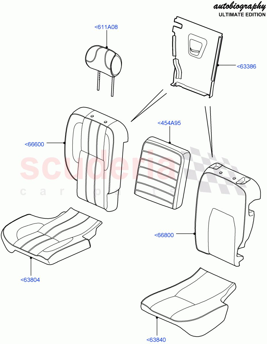 Rear Seat Covers (Autobiography Ultimate Edition) ((V) FROMBA344356) of Land Rover Land Rover Range Rover (2010-2012) [5.0 OHC SGDI NA V8 Petrol]