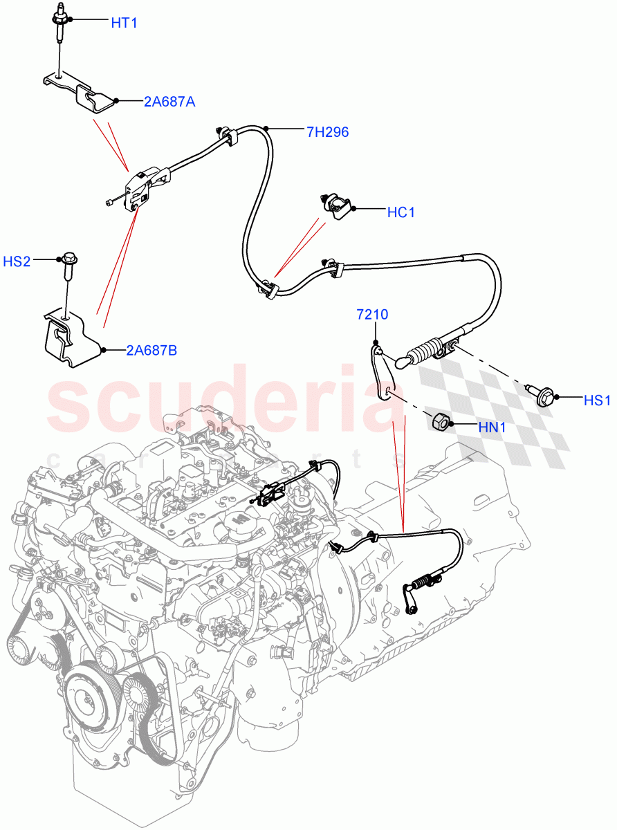 Gear Change-Automatic Transmission (2.0L I4 High DOHC AJ200 Petrol, 8 Speed Auto Trans ZF 8HP45, 2.0L I4 DSL HIGH DOHC AJ200, 2.0L I4 DSL MID DOHC AJ200, 2.0L I4 Mid DOHC AJ200 Petrol) ((V) FROMMA000001) of Land Rover Land Rover Range Rover Velar (2017+) [3.0 I6 Turbo Diesel AJ20D6]