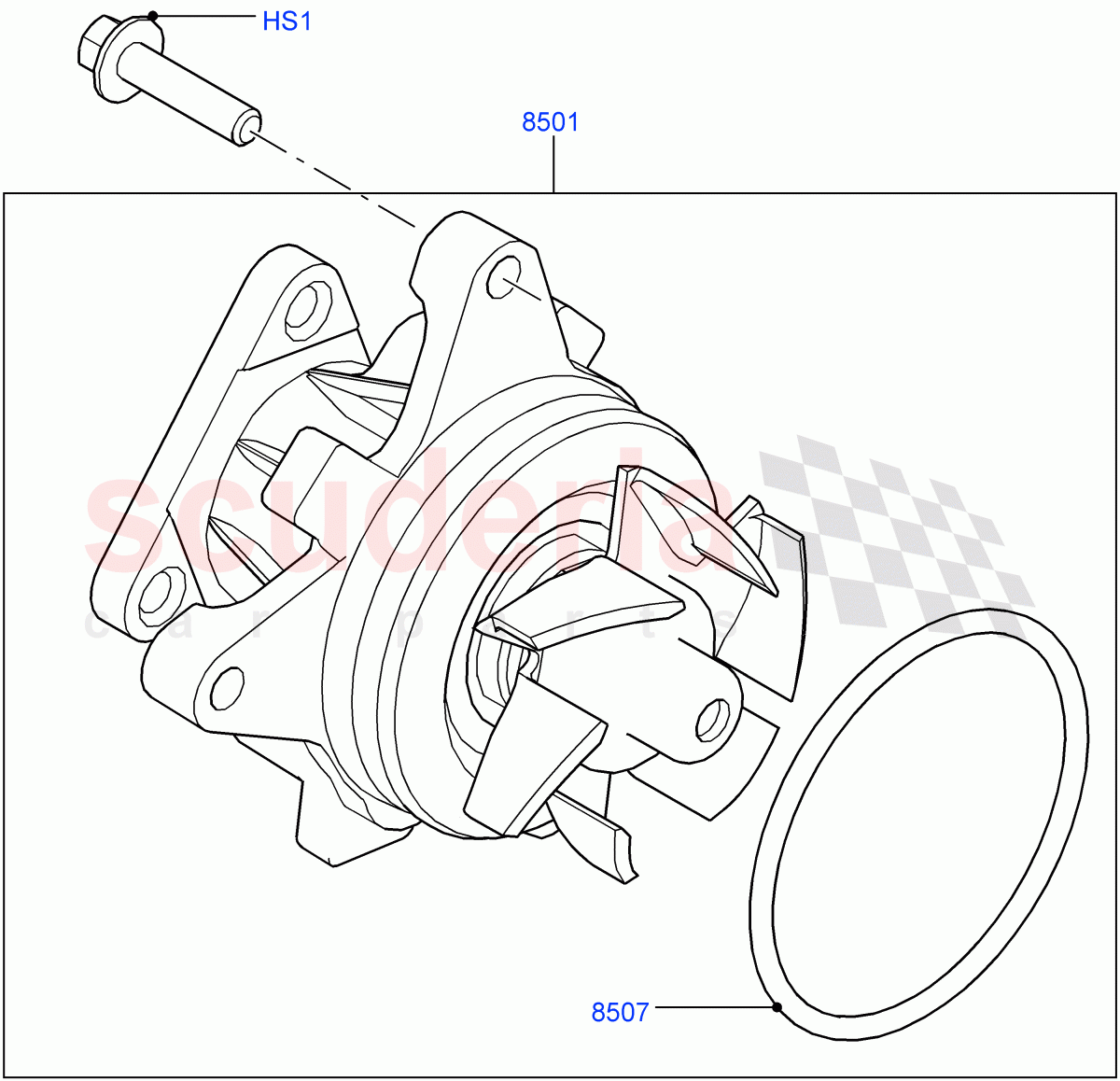 Water Pump (2.0L 16V TIVCT T/C Gen2 Petrol, Halewood (UK), 2.0L 16V TIVCT T/C 240PS Petrol) of Land Rover Land Rover Range Rover Evoque (2012-2018) [2.0 Turbo Petrol GTDI]