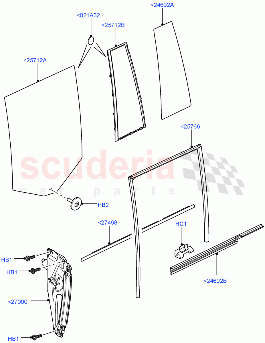 Rear Door Glass And Window Controls(Less Armoured)((V)FROMAA000001) of Land Rover Land Rover Range Rover (2010-2012) [4.4 DOHC Diesel V8 DITC]