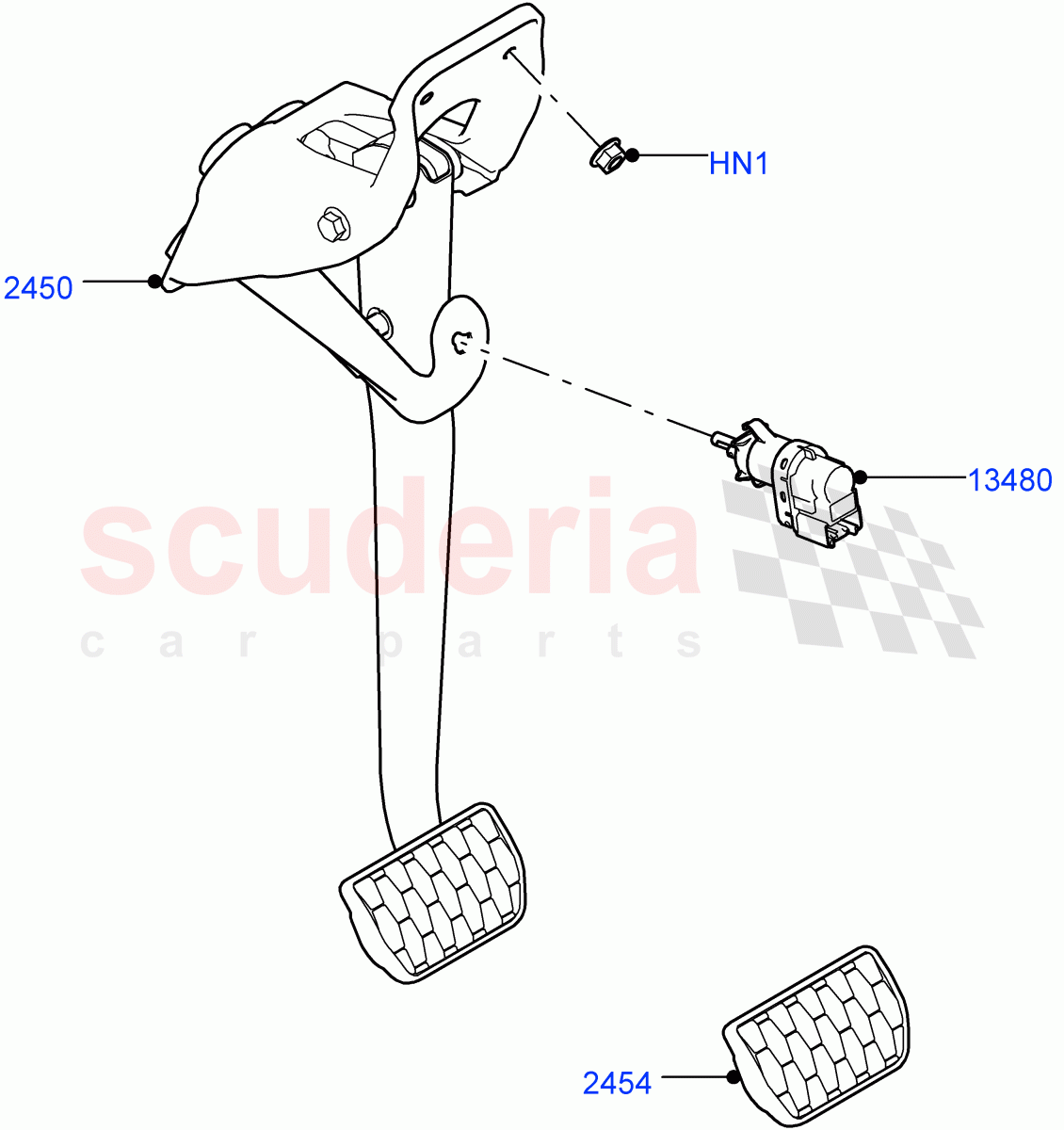 Brake And Clutch Controls ((V) TOLA999999) of Land Rover Land Rover Range Rover Velar (2017+) [2.0 Turbo Diesel AJ21D4]