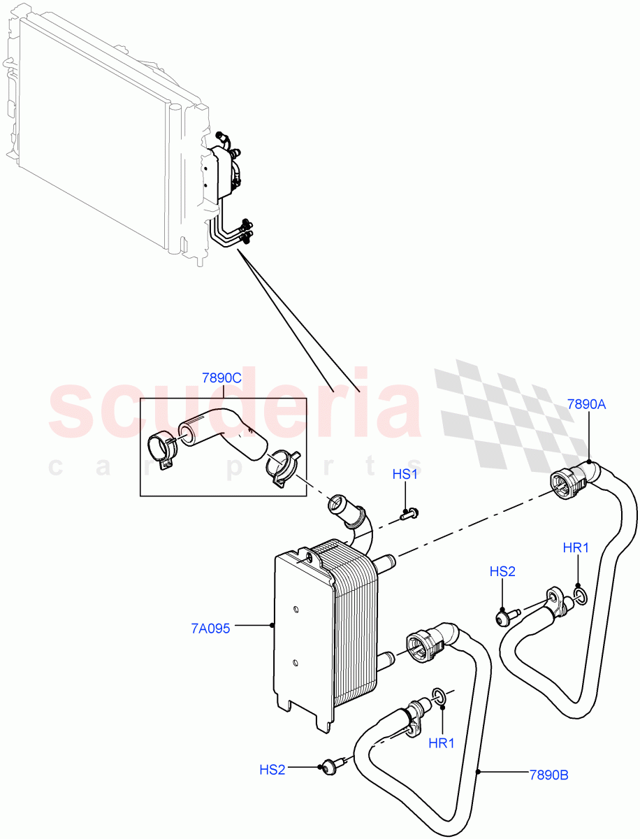 Transmission Cooling Systems (2.0L 16V TIVCT T/C 240PS Petrol, 6 Speed Auto AWF21 AWD) of Land Rover Land Rover Range Rover Evoque (2012-2018) [2.0 Turbo Petrol GTDI]