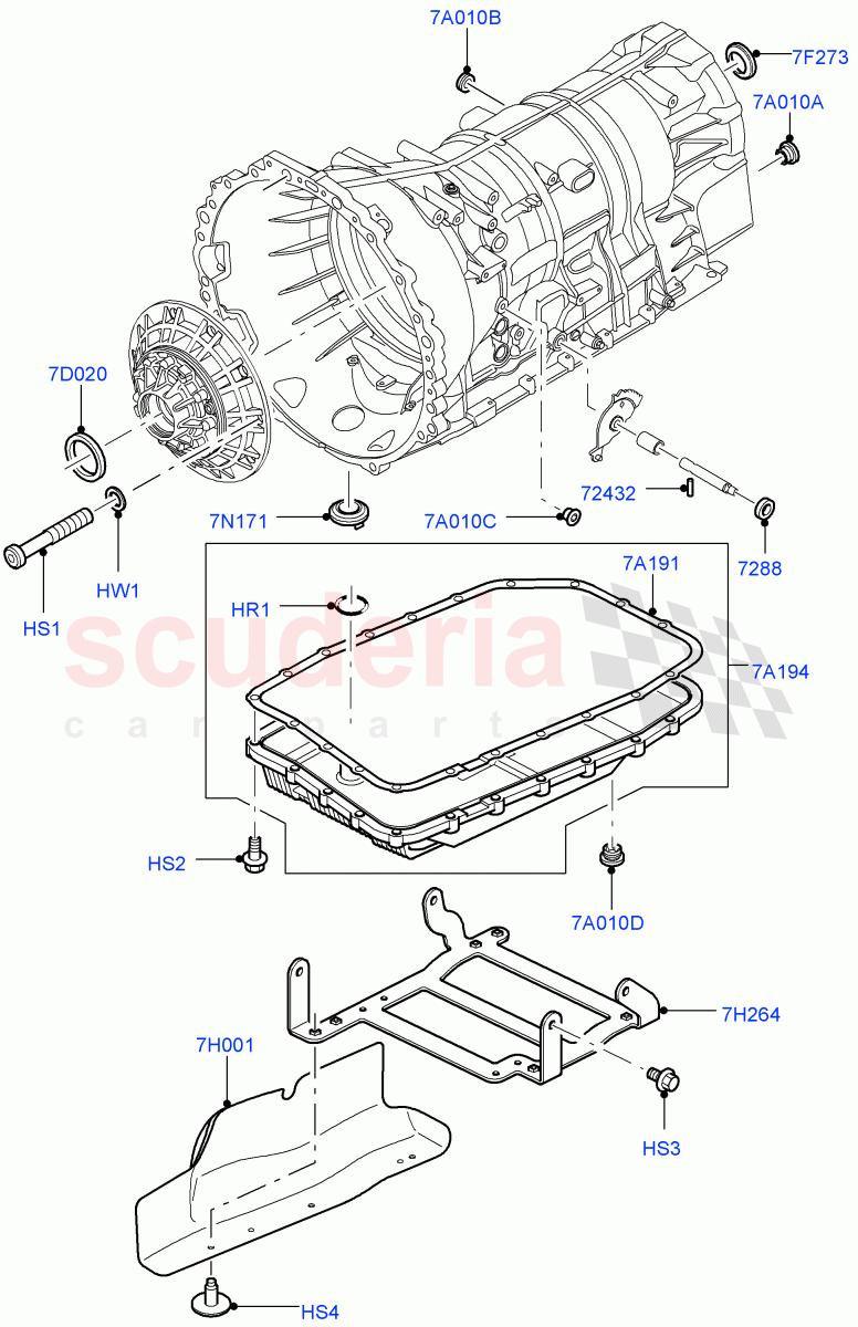 Transmission External Components(3.0 V6 Diesel,6 Speed Auto Transmission ZF 6HP28,5.0L OHC SGDI SC V8 Petrol - AJ133,5.0L OHC SGDI NA V8 Petrol - AJ133)((V)FROMAA000001) of Land Rover Land Rover Discovery 4 (2010-2016) [5.0 OHC SGDI NA V8 Petrol]