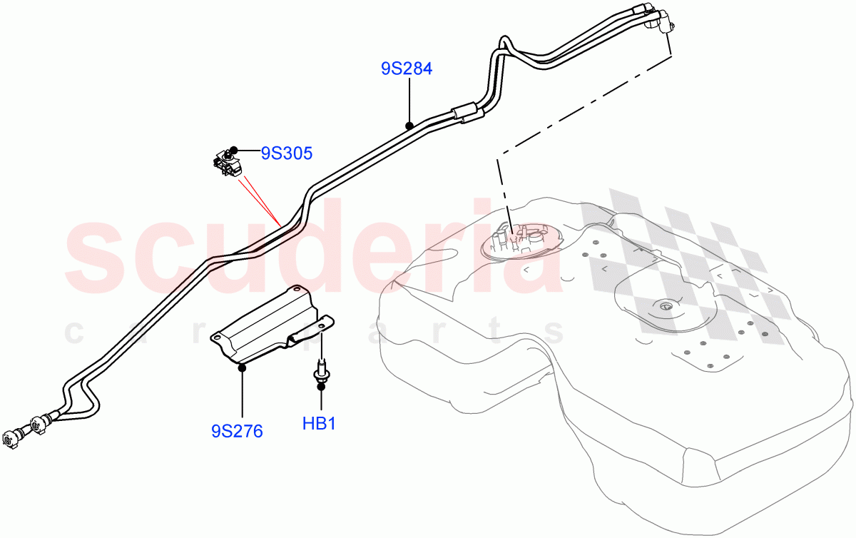 Fuel Lines(Rear)(2.0L AJ20D4 Diesel Mid PTA,Itatiaia (Brazil))((V)FROMLT000001) of Land Rover Land Rover Discovery Sport (2015+) [2.0 Turbo Diesel]