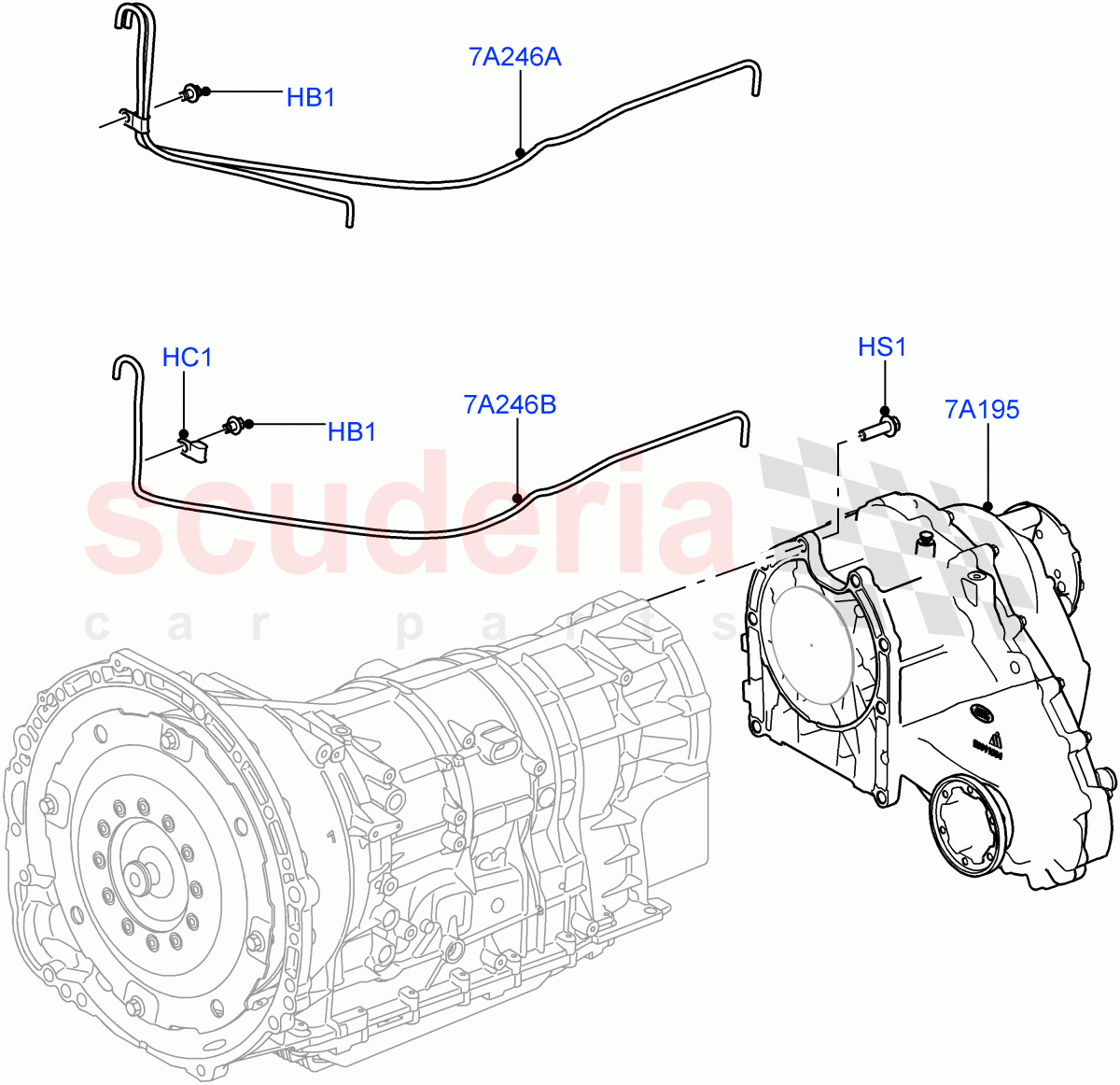 Transfer Drive Case (8 Speed Auto Trans ZF 8HP70 4WD, With 1 Speed Transfer Case, 8 Speed Auto Trans ZF 8HP45) ((V) FROMEA000001, (V) TOGA999999) of Land Rover Land Rover Range Rover (2012-2021) [3.0 I6 Turbo Diesel AJ20D6]