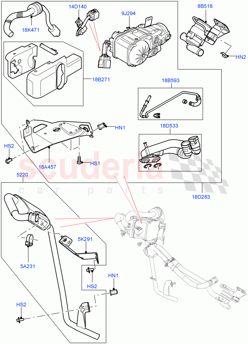 Auxiliary Fuel Fired Pre-Heater(Heater Components, External Components)(Changsu (China),Fuel Heater W/Pk Heat Less Remote,Fuel Fired Heater With Park Heat,With Fuel Fired Heater)((V)FROMFG000001) of Land Rover Land Rover Discovery Sport (2015+) [2.2 Single Turbo Diesel]