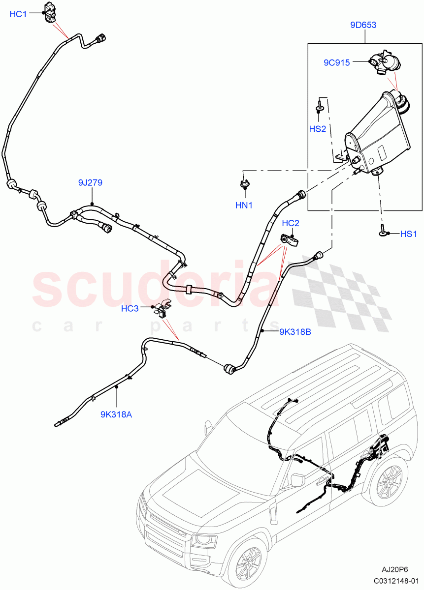 Carbon Canister(Nitra Plant Build)(3.0L AJ20P6 Petrol High,Pet Tank With Leak Det - Lrg Filter)((V)FROMN2000001) of Land Rover Land Rover Defender (2020+) [3.0 I6 Turbo Petrol AJ20P6]