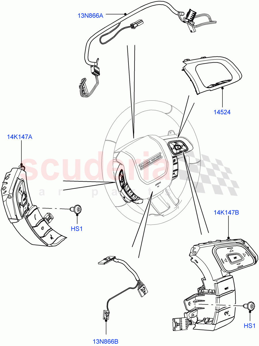 Switches (Steering Wheel) (Itatiaia (Brazil)) ((V) FROMGT000001) of Land Rover Land Rover Range Rover Evoque (2012-2018) [2.0 Turbo Petrol GTDI]