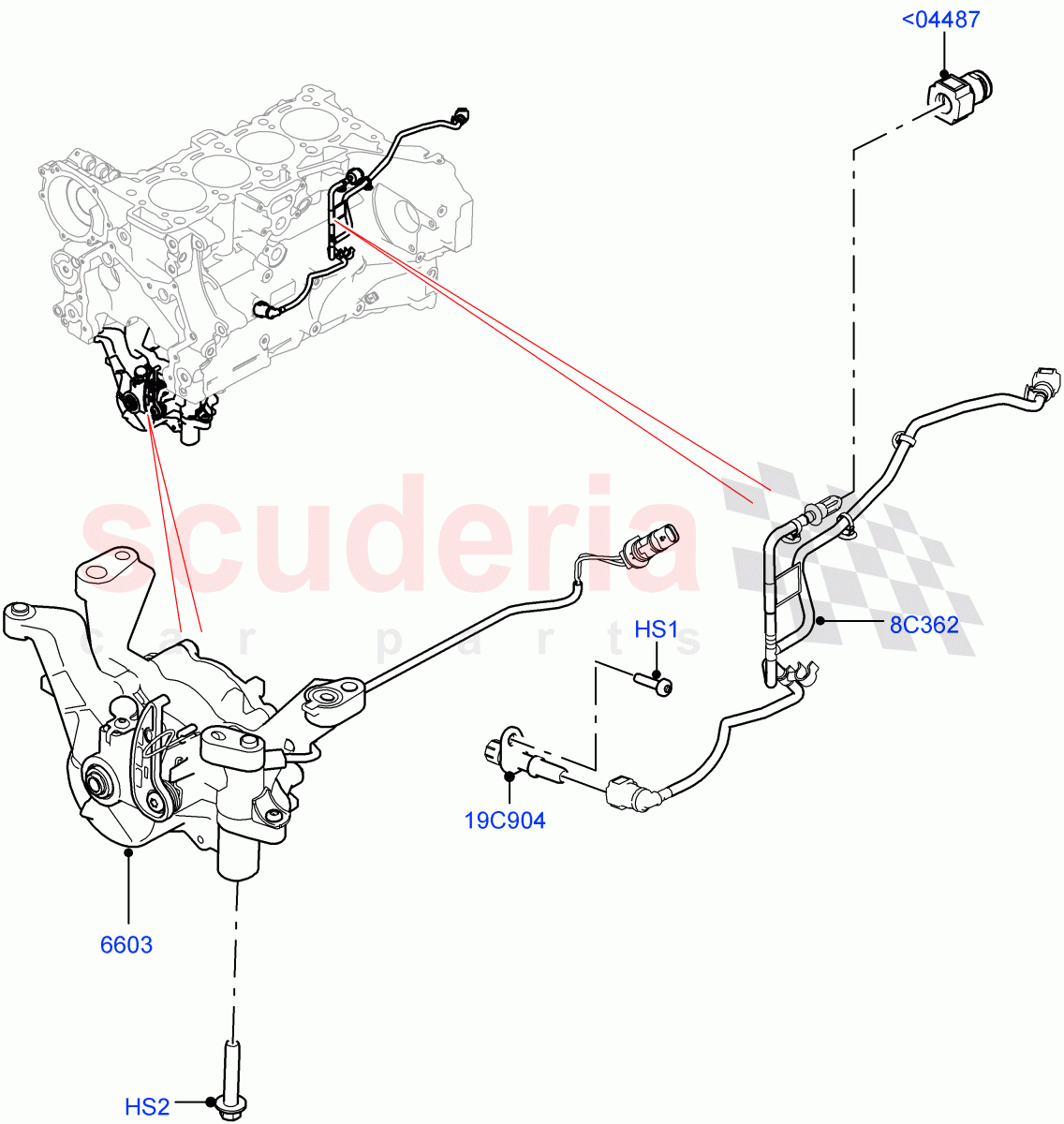 Vacuum Control And Air Injection (Nitra Plant Build) (2.0L I4 High DOHC AJ200 Petrol) ((V) FROMM2000001) of Land Rover Land Rover Discovery 5 (2017+) [2.0 Turbo Petrol AJ200P]