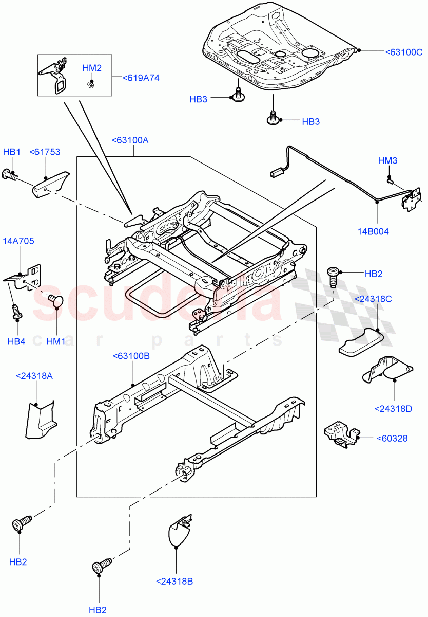 Front Seat Base (Manual Seat) ((V) FROMAA000001) of Land Rover Land Rover Discovery 4 (2010-2016) [4.0 Petrol V6]
