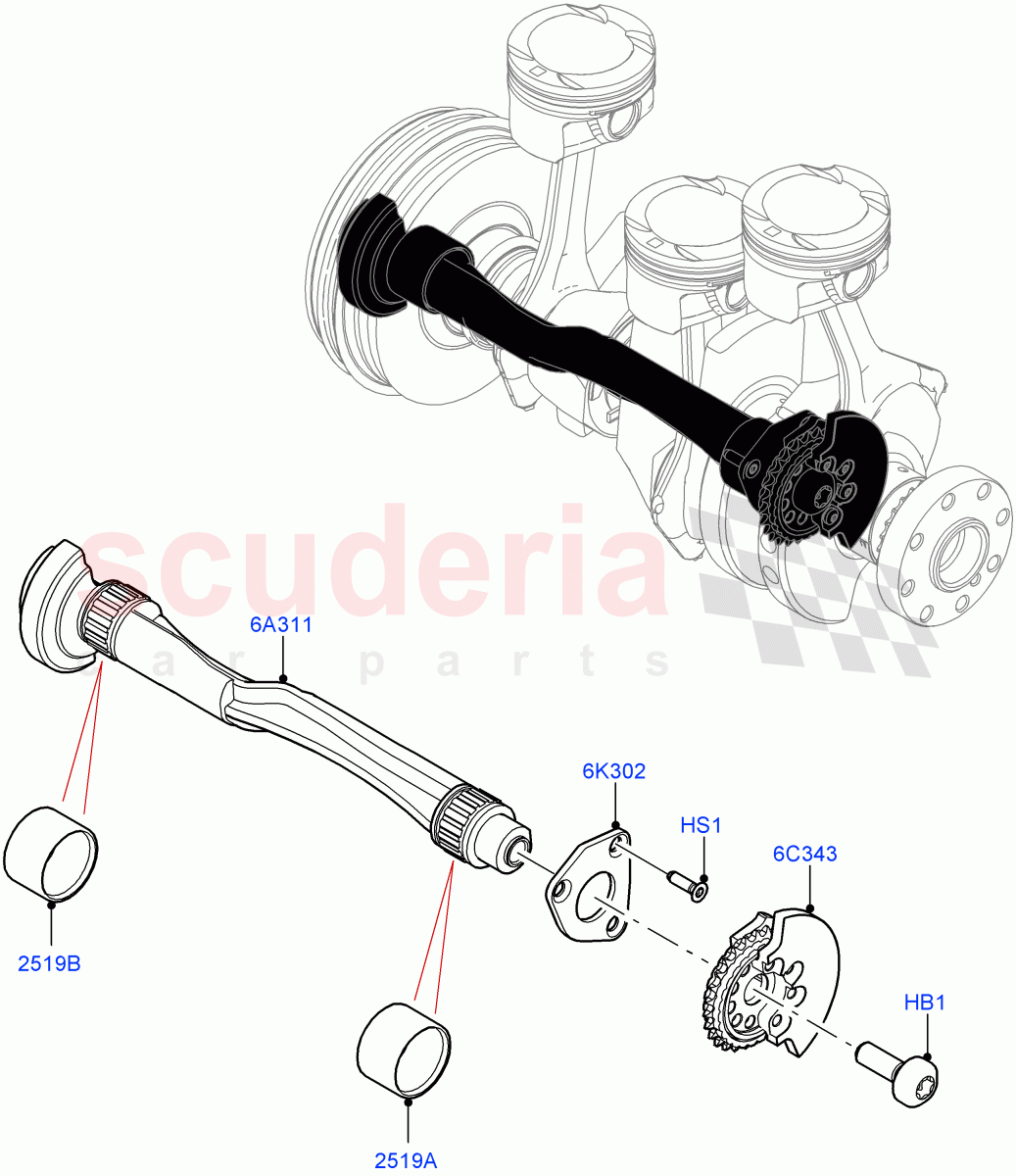 Balance Shafts And Drive (1.5L AJ20P3 Petrol High PHEV, Changsu (China), 1.5L AJ20P3 Petrol High) of Land Rover Land Rover Discovery Sport (2015+) [1.5 I3 Turbo Petrol AJ20P3]