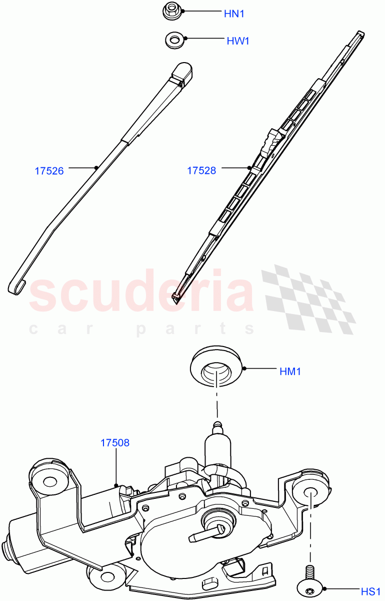 Rear Window Wiper And Washer ((V) FROMAA000001) of Land Rover Land Rover Range Rover (2010-2012) [5.0 OHC SGDI NA V8 Petrol]