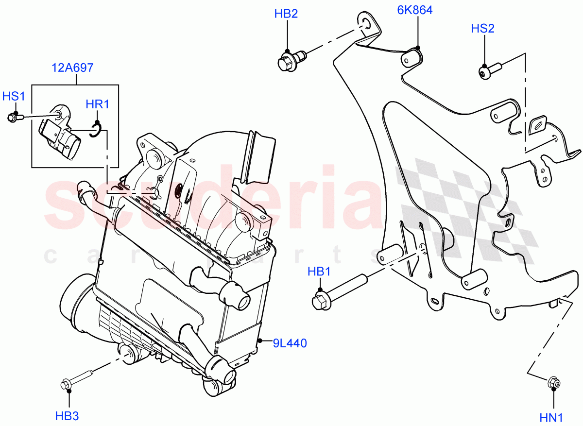 Intercooler/Air Ducts And Hoses (Main Unit) (2.0L AJ200P Hi PHEV) ((V) FROMJA000001) of Land Rover Land Rover Range Rover (2012-2021) [2.0 Turbo Petrol AJ200P]