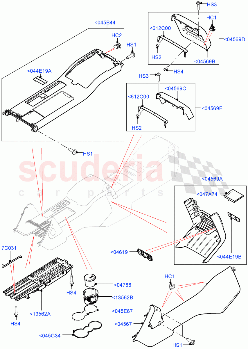 Console - Floor (For Carrier Assy, External Components, Front) (Standard Wheelbase) of Land Rover Land Rover Range Rover (2012-2021) [3.0 Diesel 24V DOHC TC]