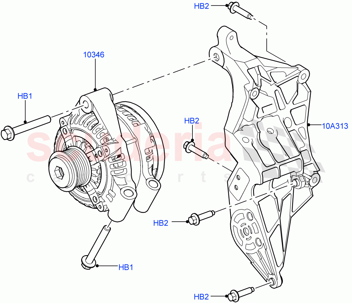 Alternator And Mountings(3.0 V6 Diesel) of Land Rover Land Rover Range Rover Sport (2014+) [3.0 Diesel 24V DOHC TC]